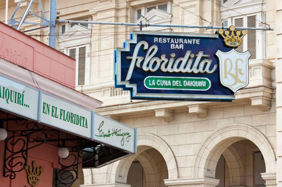 The historic Floridita restaurant January 15,2012 in Havana.The birthplace of daiquiri,a famous cuban cocktail, El Floridita was a favorite of celebrities like Ernest Hemingway