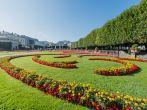 SALZBURG, AUSTRIA - AUGUST 01, 2014: Baroque Mirabell Garden (Mirabellgarten) located in Salzburg, Austria