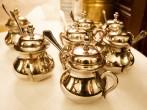 Metal sugar containers in traditional Viennese coffee house, Demel, Vienna, Austria; 