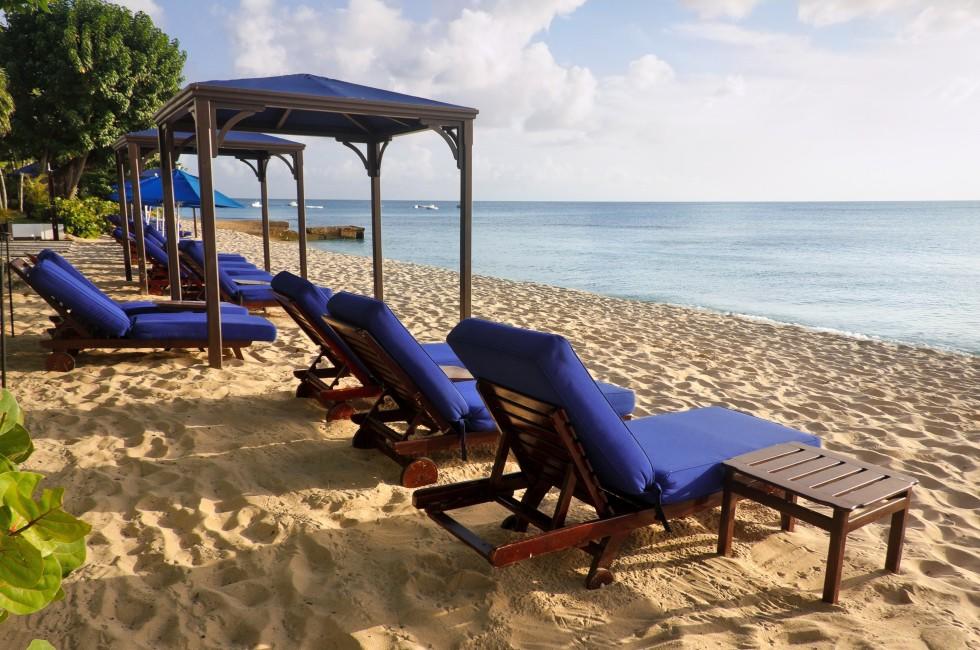 Lounge Chair at Paynes Bay beach in Barbados; 