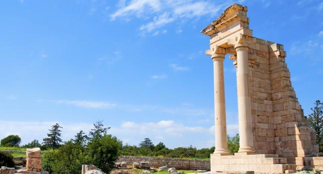 Ruins of the Sanctuary of Apollo Hylates - main religious centres of ancient Cyprus and one of the most popular tourist place; 