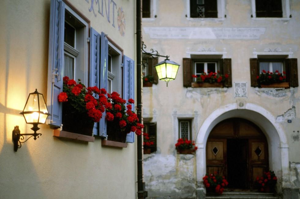 Traditional buildings in Graubunden, Switzerland