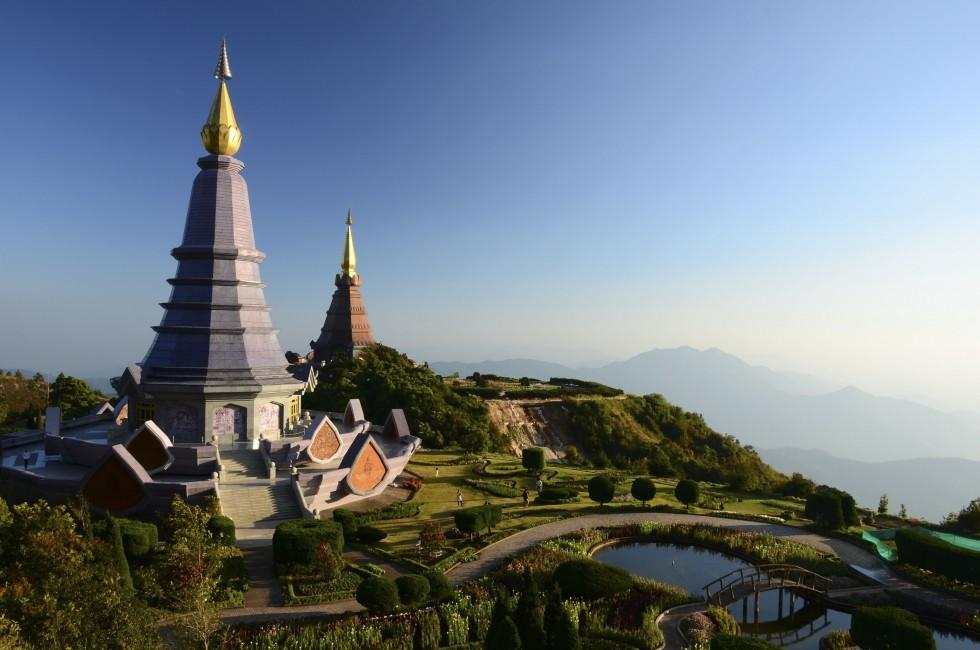 Pagoda on the top of mountain  Inthanon, Chiang Mai, Thailand.; Shutterstock ID 77324131; Project/Title: Photo Database Top 200