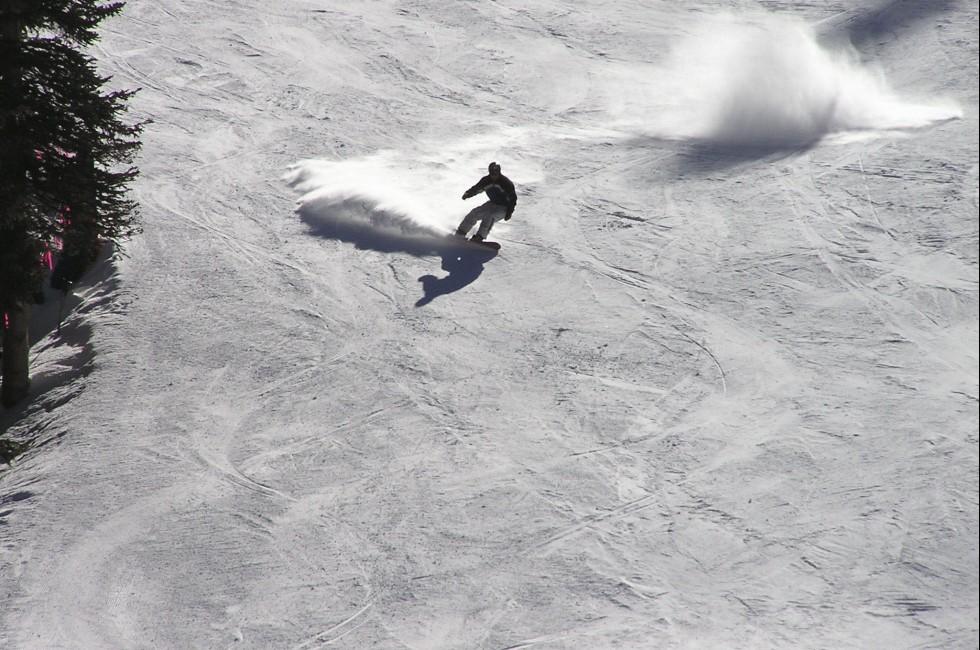 Snowboarder at Arapahoe Basin, Colorado;