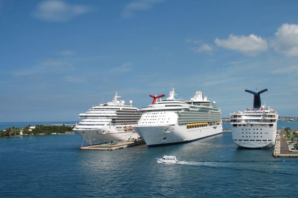 cruise ships docked at Port of Nassau, New Providence, Bahamas
