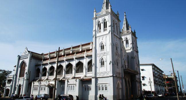 The cathedral in Colon port-city (Panama).;