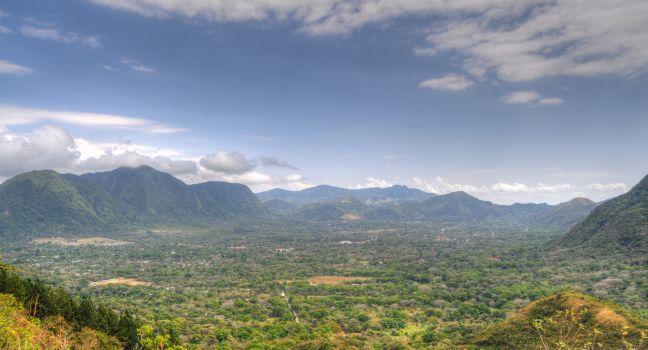 Panoramic view of the volcano crater of El Valle de Anton, Panama.