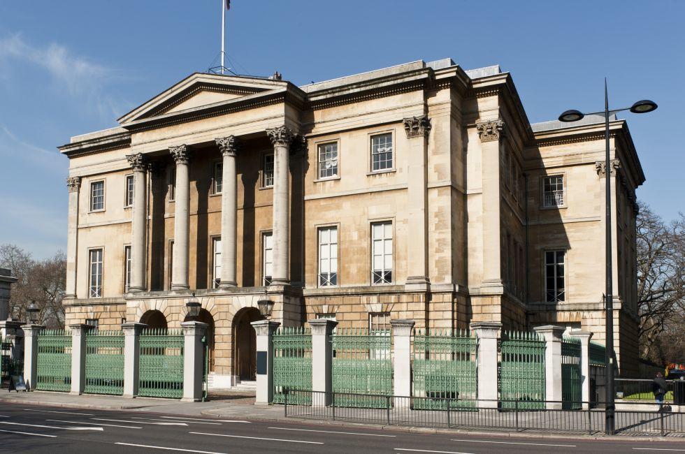 Apsley house, located on Hyde park Corner, London was the ancestral home of the dukes of Wellington.. It was also sometimes known by the address , Number one, London.