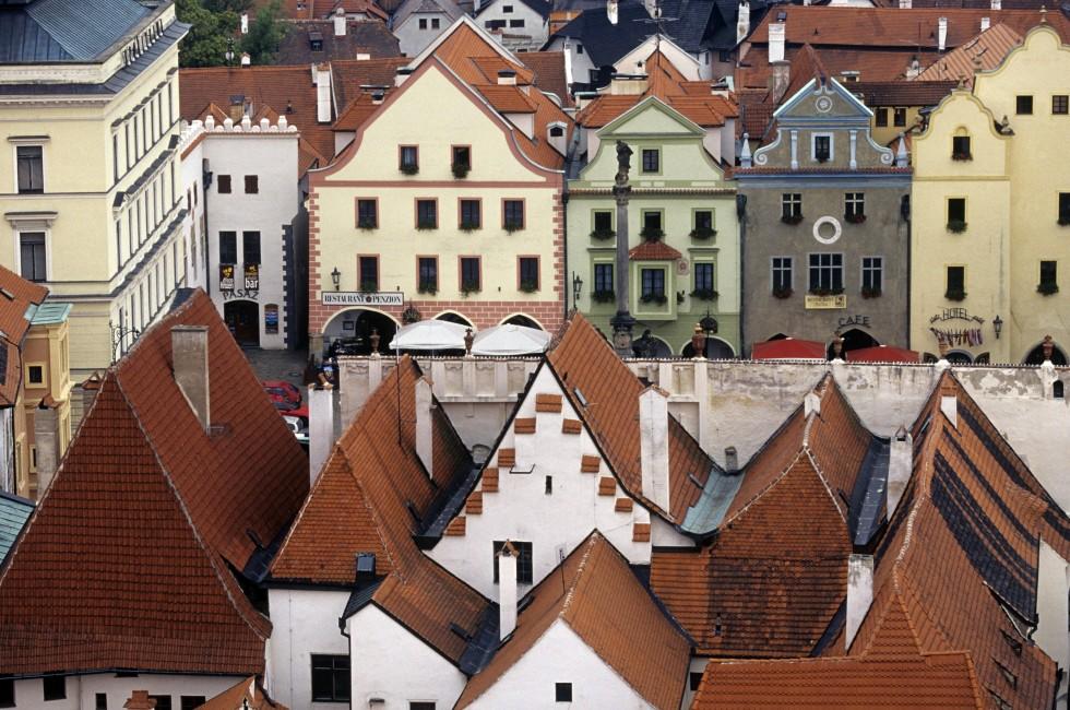 Houses, Cesky Krumlov, Southern Bohemia, Czech Republic