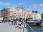 STOCKHOLM, SWEDEN - APRIL 19, 2015: View of cental part of Stockholm. Norrmalm (Stockholm area).