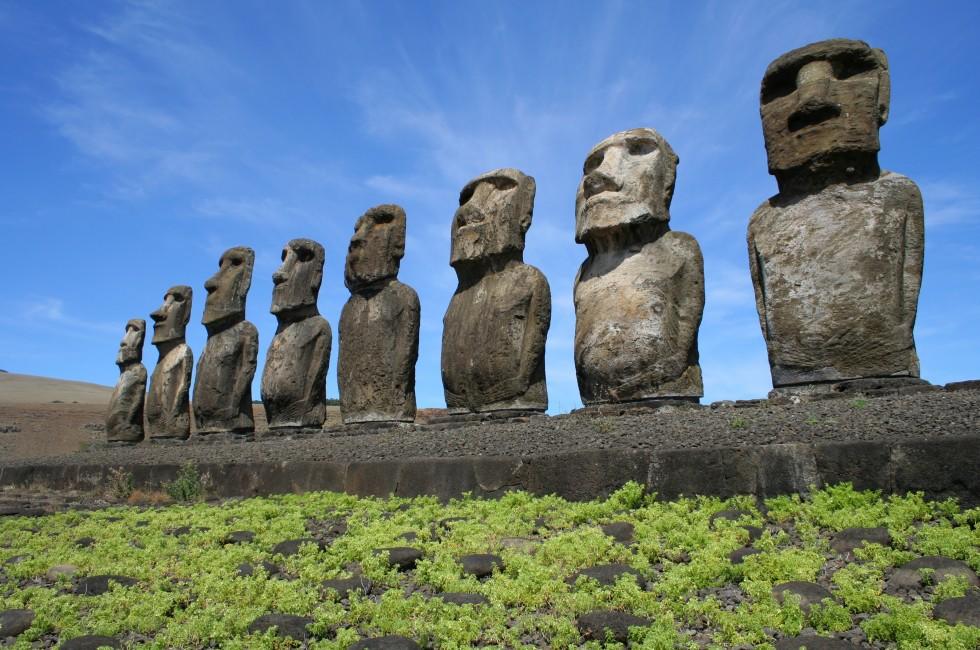 Ahu Tongariki on Easter Island; 